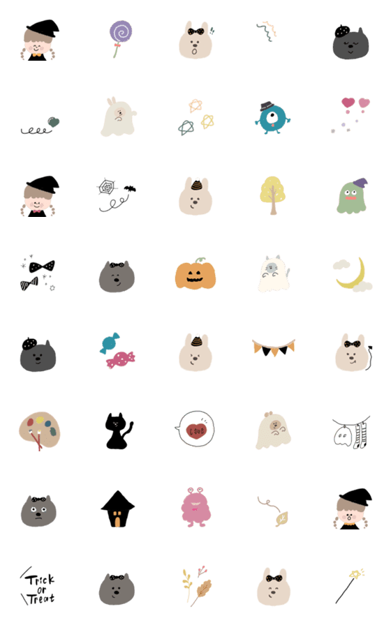 [LINE絵文字]tipupu emoji #03 : Halloweenの画像一覧