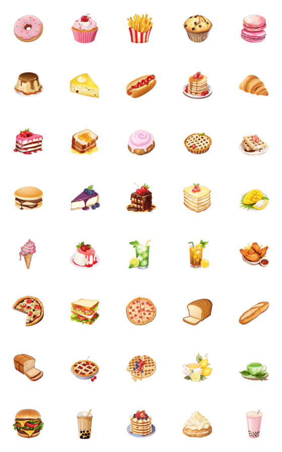 [LINE絵文字]foods cute 2の画像一覧