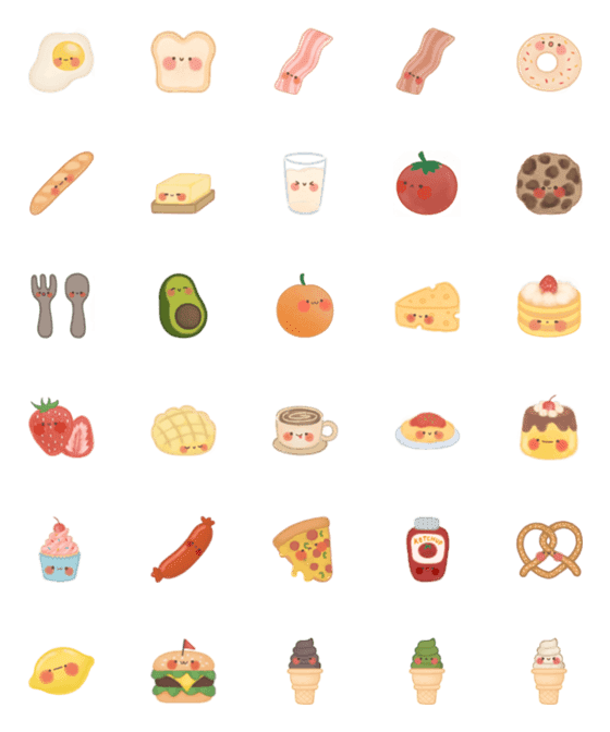 [LINE絵文字]Breakfast ＆ Dessertsの画像一覧