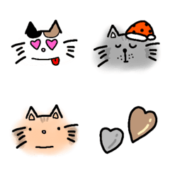 [LINE絵文字] 3匹のねこの画像