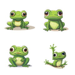 [LINE絵文字] Little Green Frogの画像