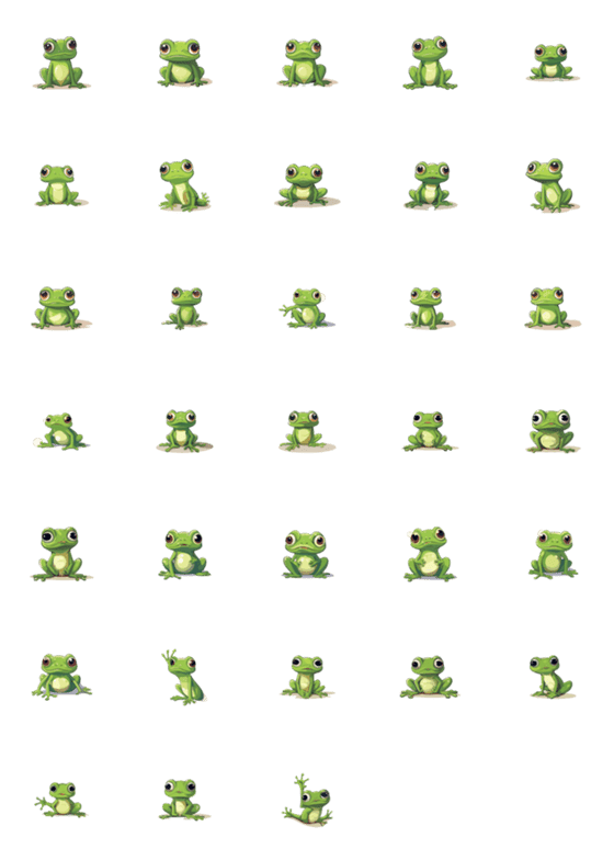 [LINE絵文字]Little Green Frogの画像一覧