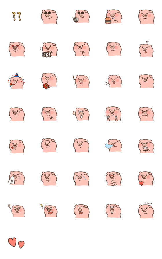 [LINE絵文字]piggy is comming (revision)の画像一覧