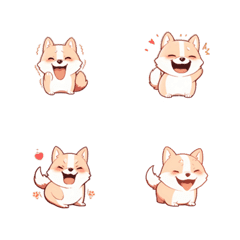 [LINE絵文字] cute cute short legs corgiの画像