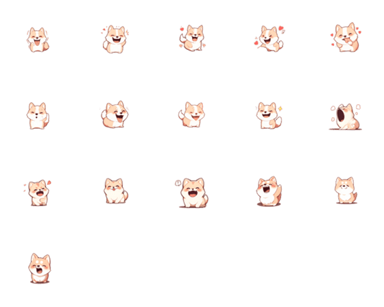 [LINE絵文字]cute cute short legs corgiの画像一覧