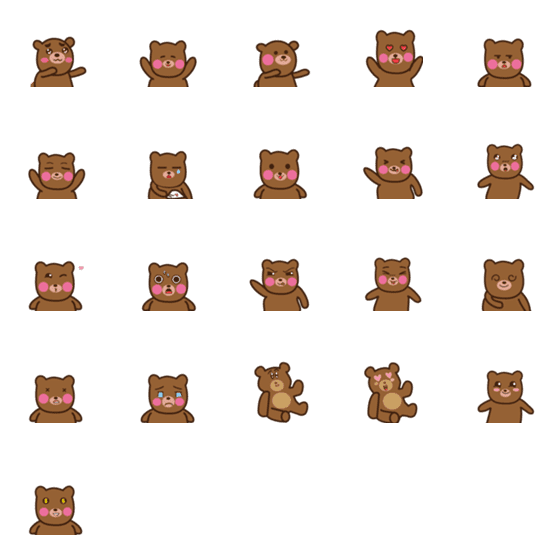 [LINE絵文字]Jack bear expression stickersの画像一覧