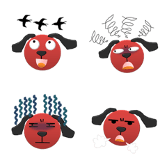 [LINE絵文字] Red dog cute emoji stickersの画像