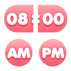 [LINE絵文字] [Time] Time emoji with Pink colorの画像