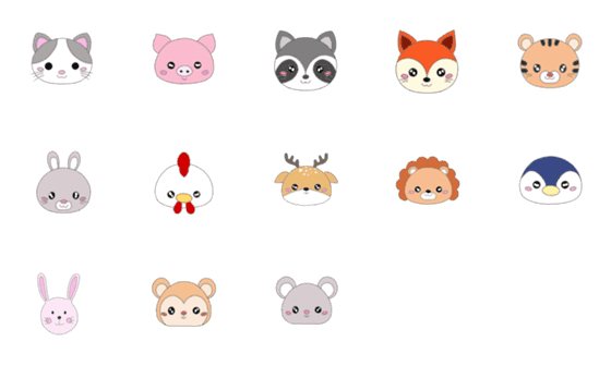 [LINE絵文字]animal cutieの画像一覧