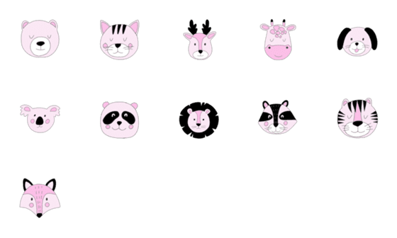 [LINE絵文字]animal pink ckyの画像一覧