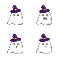 [LINE絵文字] cute halloween little ghost emojiの画像