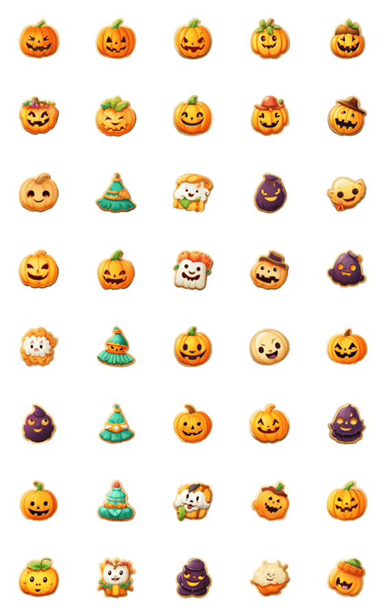 [LINE絵文字]Halloween pumpkin feels emoji 2の画像一覧