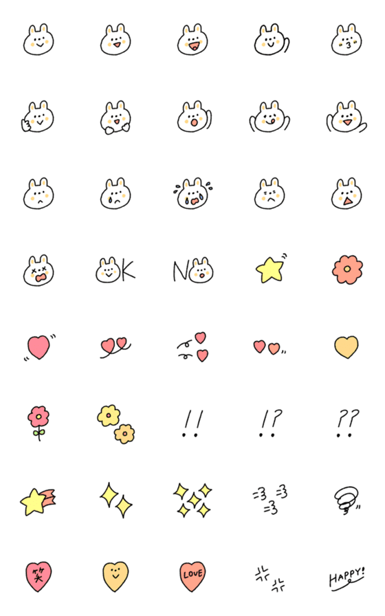 [LINE絵文字]使いやすい♡ゆるかわ♡うさぎの画像一覧