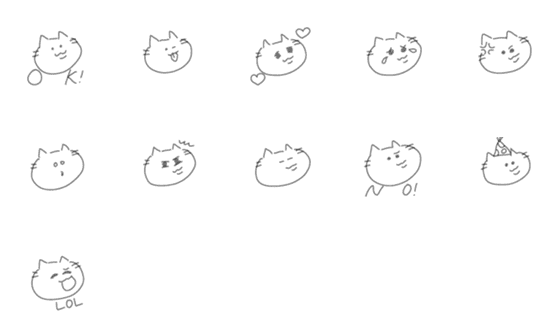 [LINE絵文字]あーいねこの画像一覧