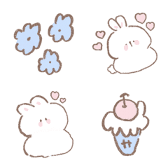 [LINE絵文字] cute little bunny emoji :)の画像