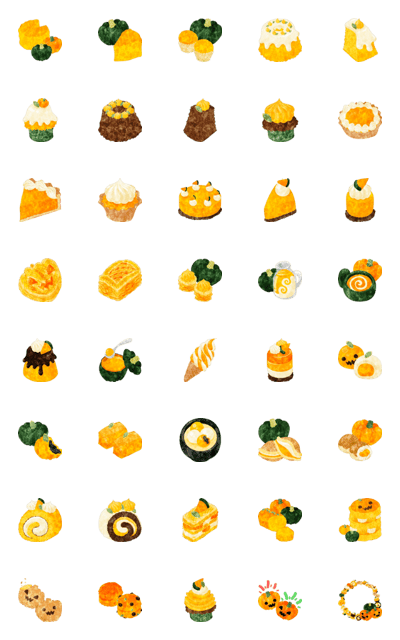 [LINE絵文字]Pumpkin Sweets Emoji 2023の画像一覧