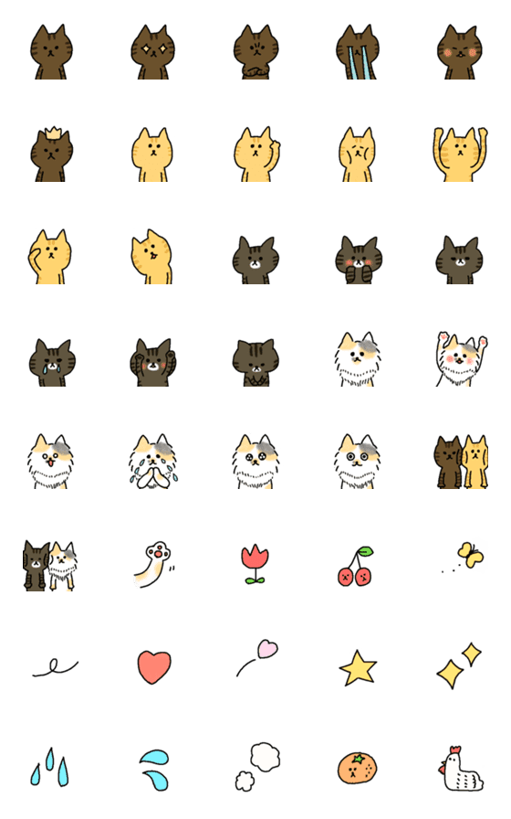 [LINE絵文字]うちのねこ4ひきの画像一覧