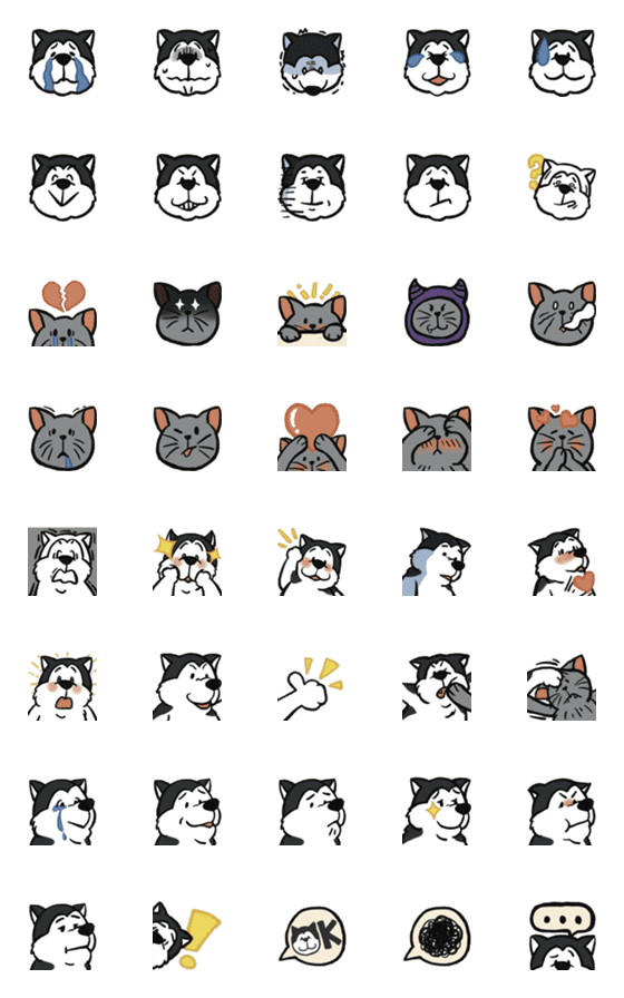 [LINE絵文字]The husky with Dollar EMOJIの画像一覧