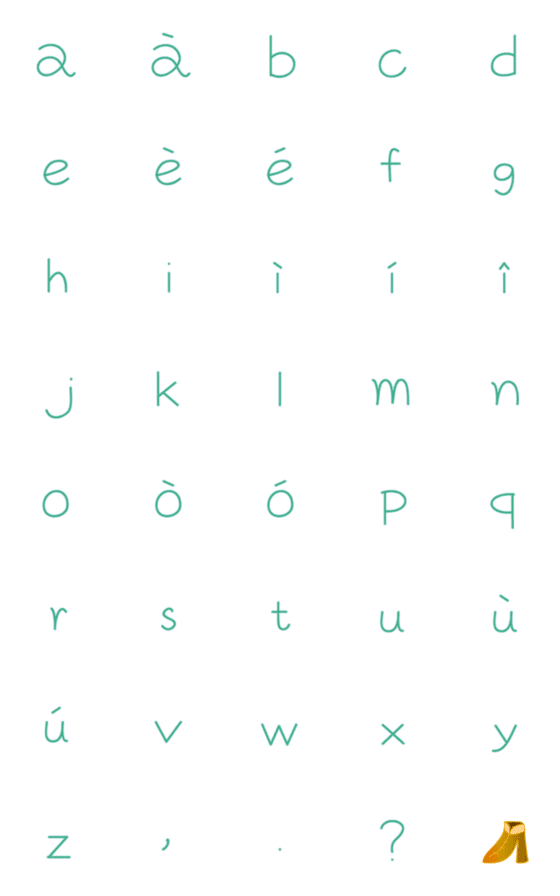[LINE絵文字]Italian alphabet Emonji(lower case)の画像一覧