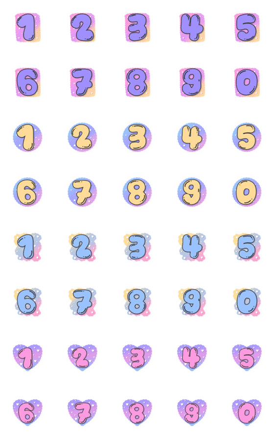 [LINE絵文字]galaxy numbers emojiの画像一覧