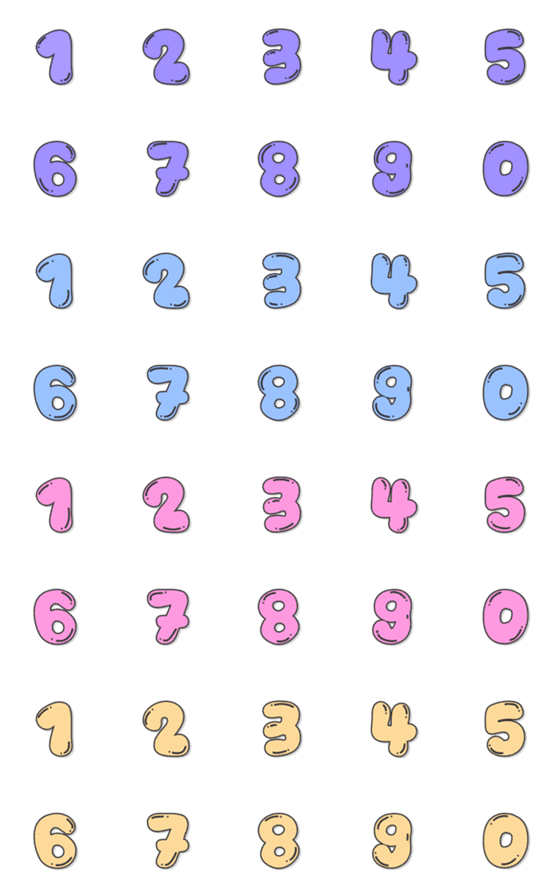 [LINE絵文字]Number emoji v.5の画像一覧