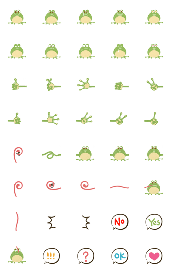 [LINE絵文字]Frog wow's combined emoji-NEWの画像一覧