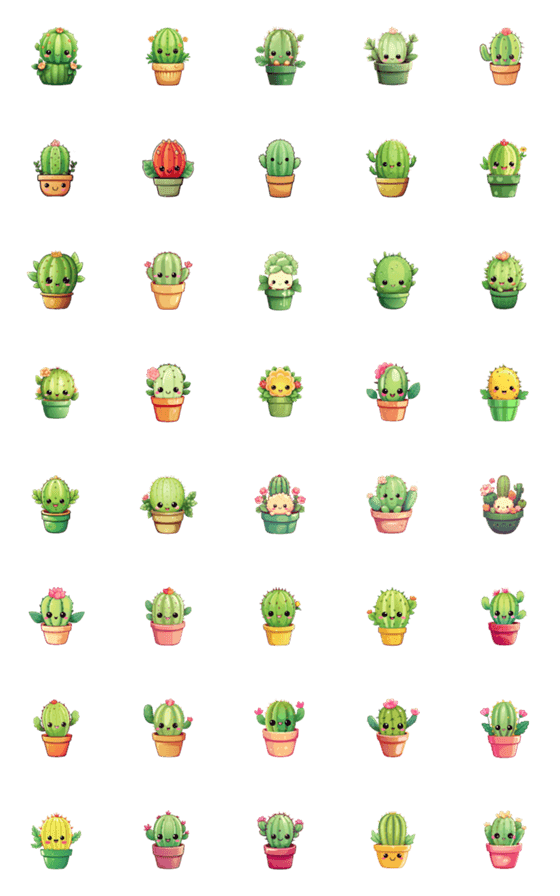 [LINE絵文字]cactus cute 2の画像一覧