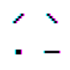 [LINE絵文字] Glitch Emoji - Pixel art Black Ver.3の画像