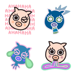 [LINE絵文字] QQ pig - cute daily emojiの画像