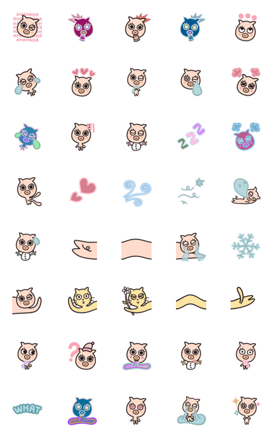 [LINE絵文字]QQ pig - cute daily emojiの画像一覧