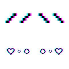 [LINE絵文字] Glitch Emoji - Pixel art Black Ver.4の画像