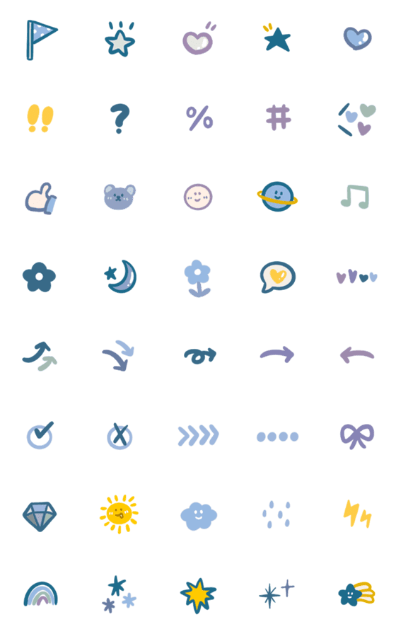 [LINE絵文字]Cute Emoji can use47の画像一覧