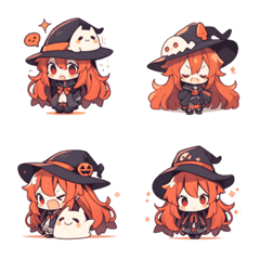 [LINE絵文字] Cute little witch on Halloween 3の画像