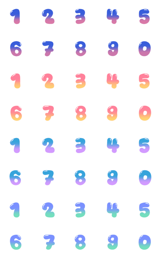 [LINE絵文字]colorful number emoji ！！の画像一覧