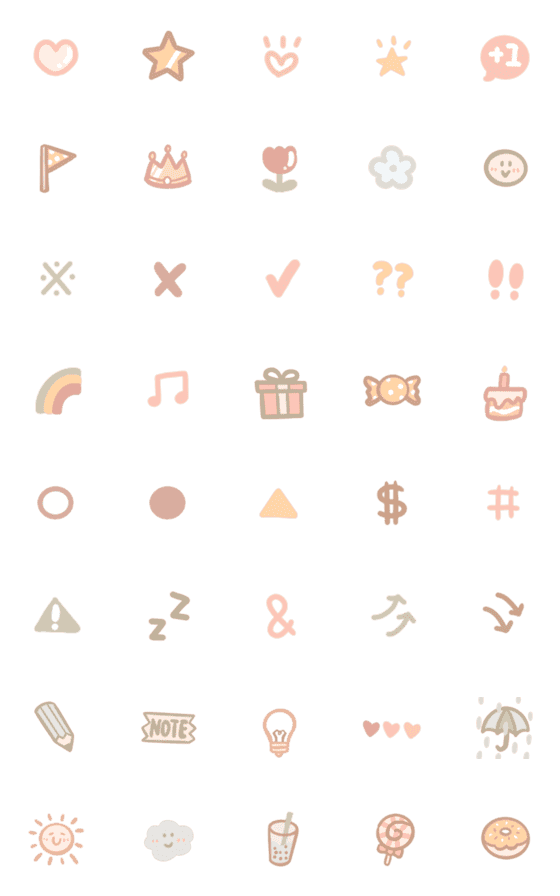 [LINE絵文字]Cute Emoji can use64の画像一覧