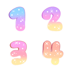 [LINE絵文字] pastel numbers emojiの画像