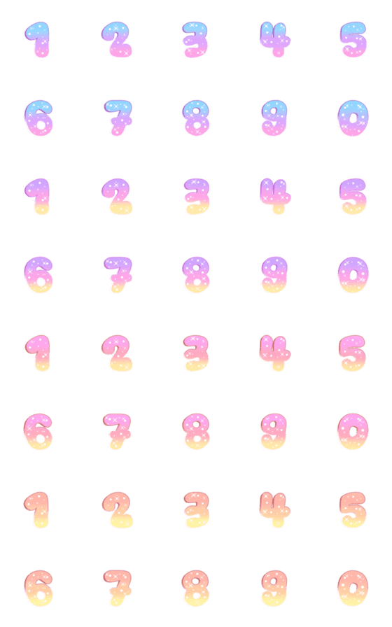 [LINE絵文字]pastel numbers emojiの画像一覧