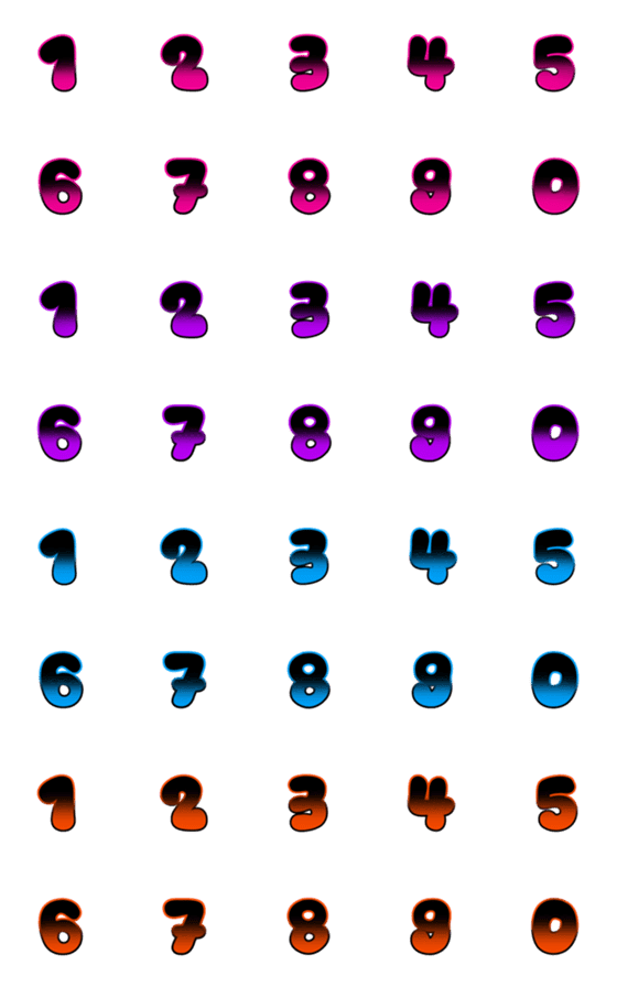 [LINE絵文字]Number emoji v.6の画像一覧