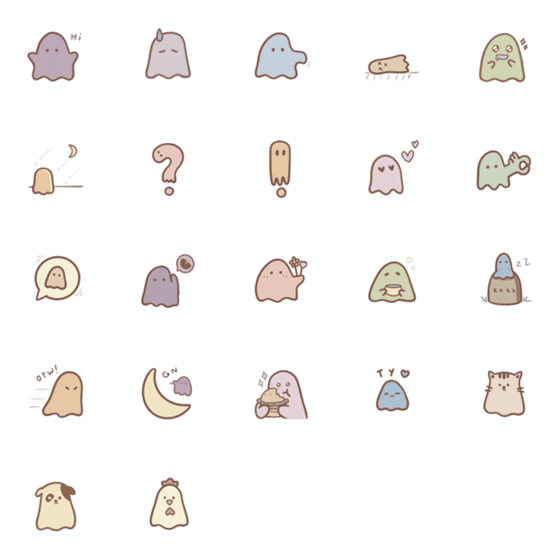 [LINE絵文字]Gugguu - cute ghostの画像一覧