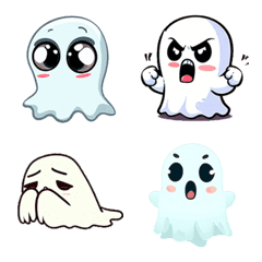 [LINE絵文字] ハロウィンの幽霊の表情の画像