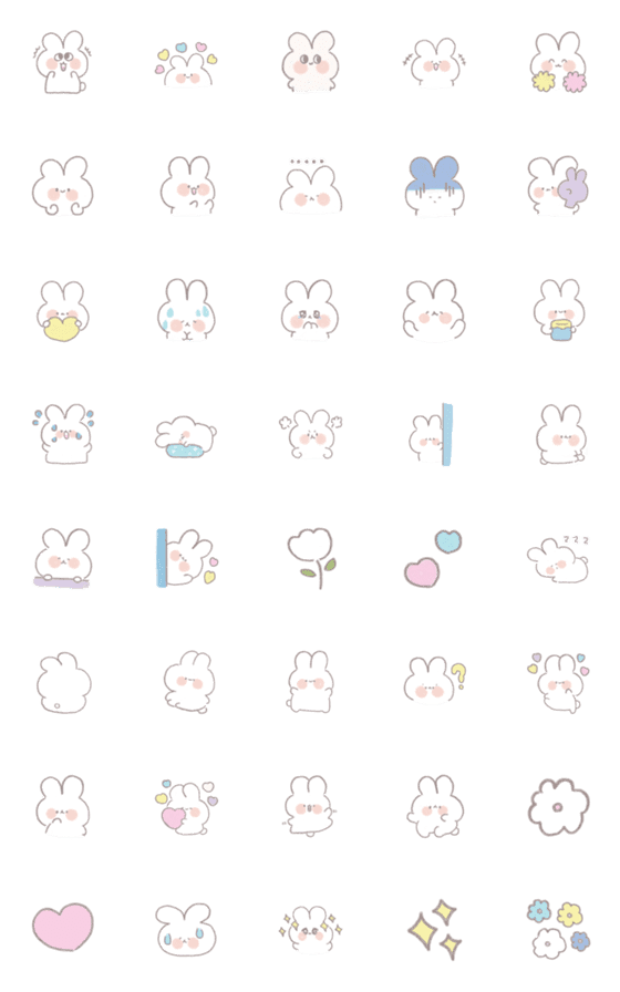 [LINE絵文字]Millo rabbit cute:)の画像一覧