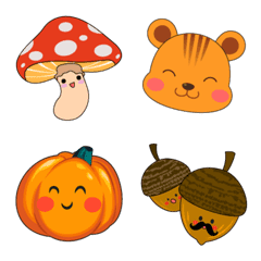 [LINE絵文字] Cute autumn emoticon stickers 1の画像