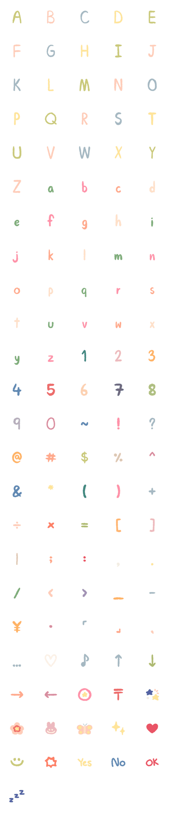 [LINE絵文字]Alphabet and numbers emoji eg no.1の画像一覧