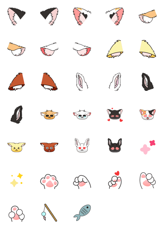 [LINE絵文字]Emoji : Cute Little Animal Earsの画像一覧