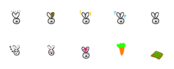 [LINE絵文字]Cute rabbit wowの画像一覧