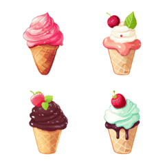 [LINE絵文字] Ice cream cute emoji 2の画像