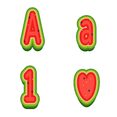 [LINE絵文字] watermelon pink round fontの画像