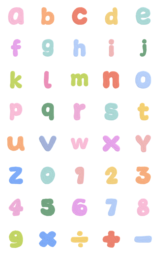 [LINE絵文字]Small Alphabet and numbersの画像一覧