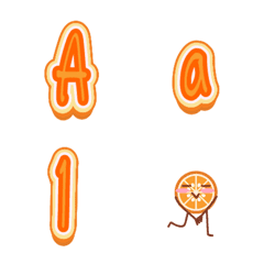 [LINE絵文字] Orange handwritten fontの画像