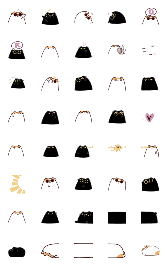 [LINE絵文字]Blackie and Fluffy nakama ta！の画像一覧